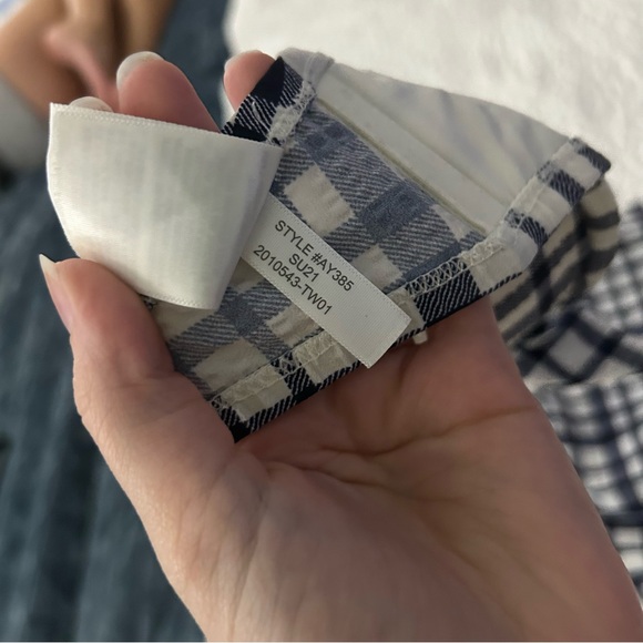 J. Crew Tie-front Underwire Top & High Waist Bottoms in Navy Blue Plaid Bikini - Picture 7 of 10